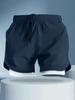 Men's American Style Ice Silk Quick-Dry 3/4 Running Shorts with Inner Lining