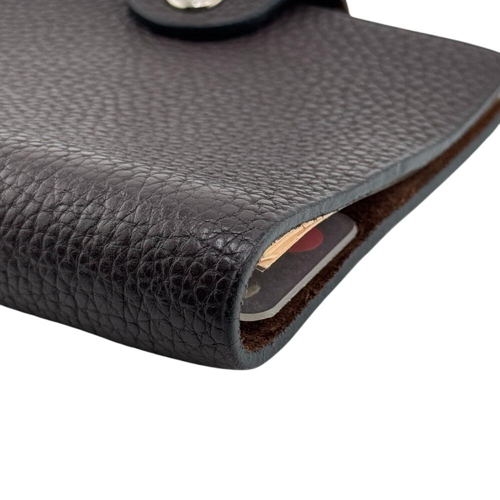 HERMES leather Uris mini Notebook cover Brown leather unisex Used