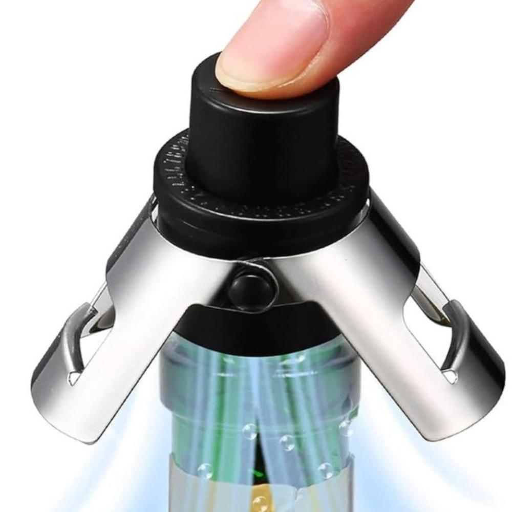 2pcs Reusable Vacuum Champagne Stopper Built-in Pressure Pump Wine Bottle Cap Wine Bottle Plug Pub
