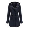 2022 Women's Plus Size Cotton Hooded Windbreaker - Spring/Autumn Loose Solid Color Coat