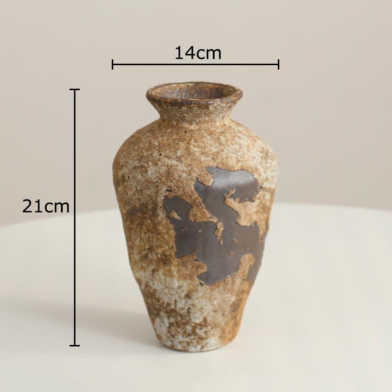 Keramikvase im Wabi-Sabi-Stil Tischdekoration Unvollkommene Ästhetik Blumenarrangement Retro Blumenvase Raum Ästhetische Dekoration