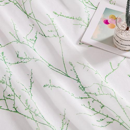 1 Peça Cortina de Porta Translúcida com Padrão Botânico NAPEARL, Cortina Simples com Bainha para Barra para Cozinha Quarto Sala de Estar Decoração de Casa