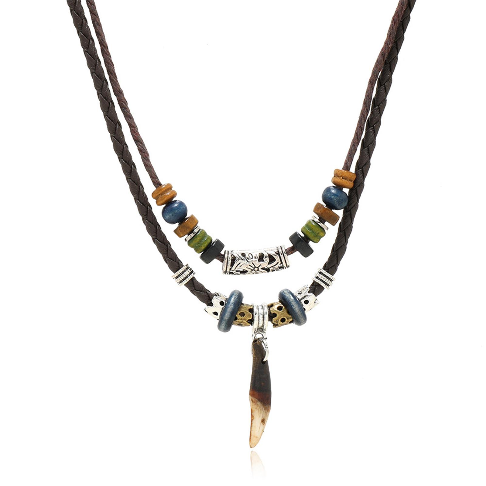 

Chic Fang Sweater Chain Colorful Alloy Beads Jewelry for Stylish Outfits Sweater Necklace Men Fang кофейный