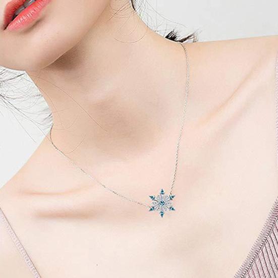 Colier pentru Doamne cu Pandantiv Fulg de Nea Bijuterii Colier cu Pandantiv Elegant pentru Femei pentru Exterior