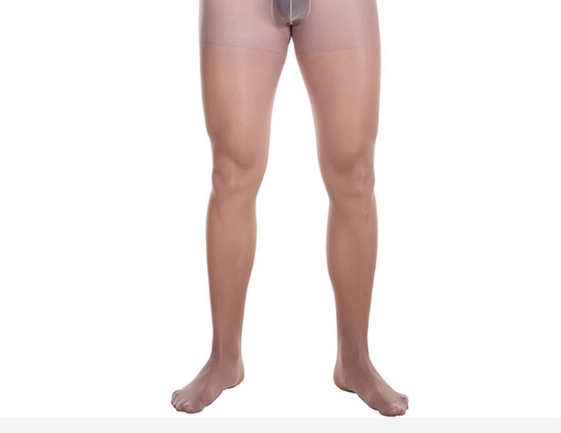 Qinghe Men's Ultra-Thin Silk Pantyhose with Sexy Invisible 200-Lb Support