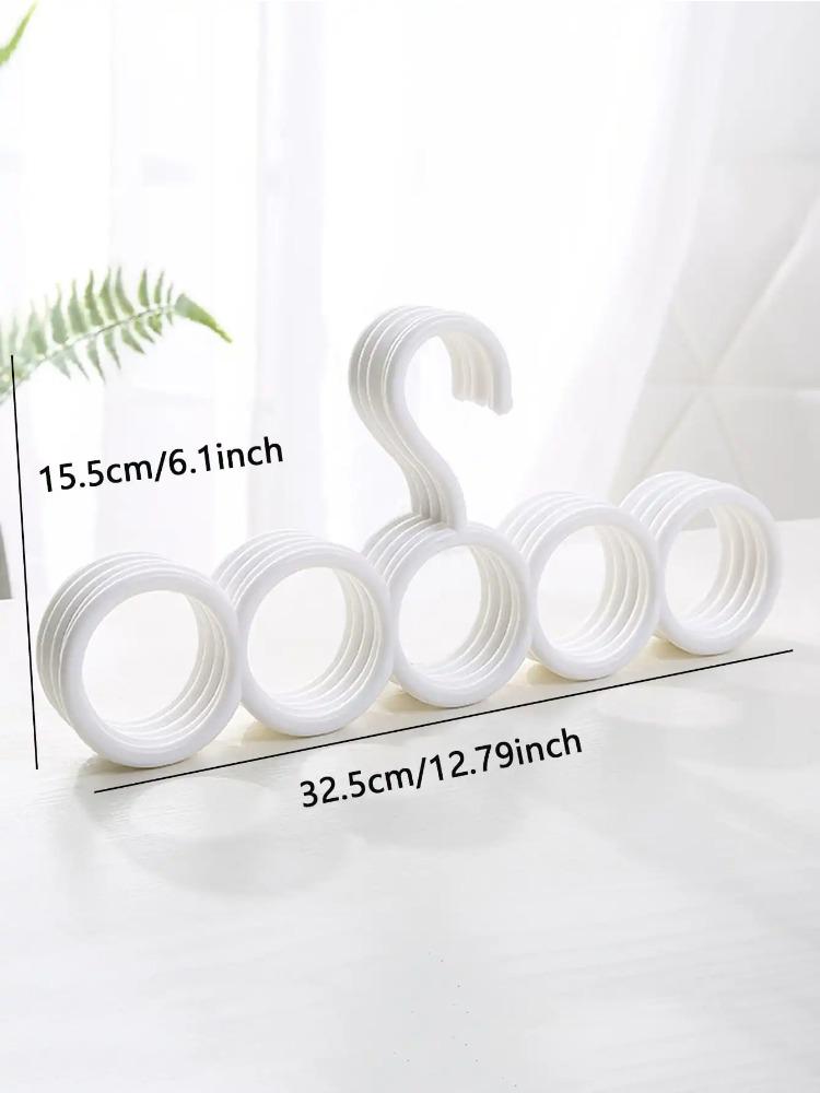 5pcs Plastic Solid Pants Hanger Multifunctional Hanger Circle Space Saving Ties Scarf Socks Storage Hanger Laundry Drying Rack