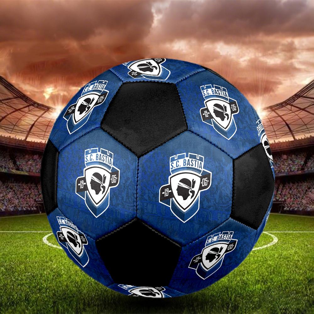 SC Bastia Soccer Ball, Colorful, Suitable for All Ages, Machine-stitched, PVC Material, Competition Grade, Durable and High Bounce