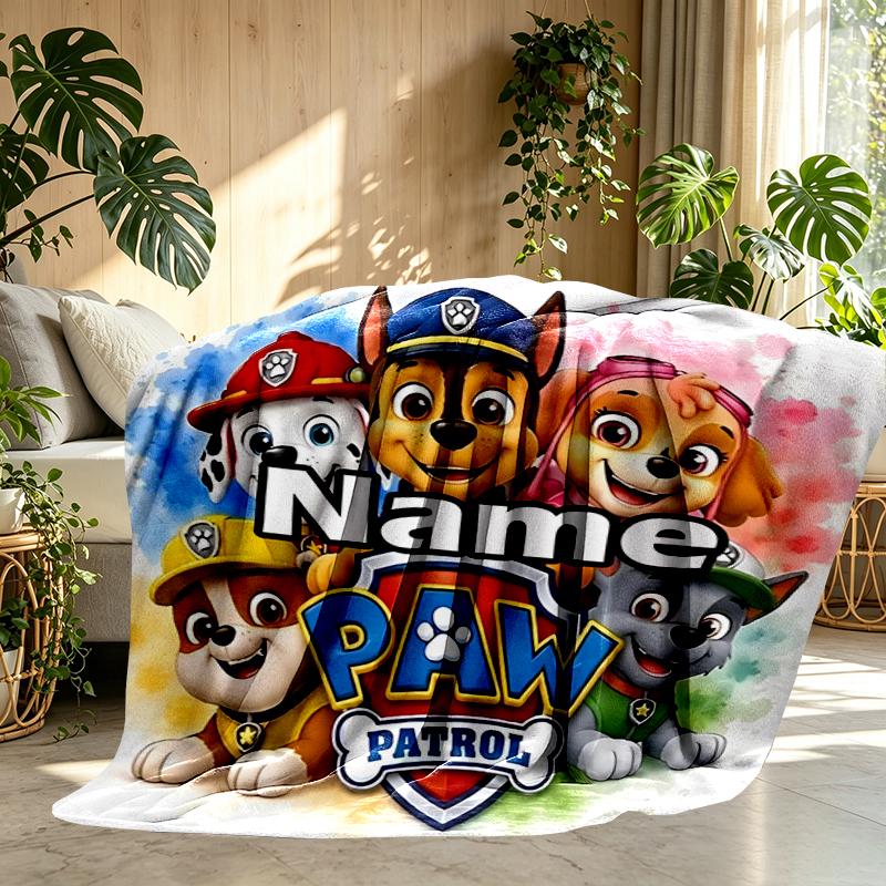 Custom Name Personalized PAW Patrol Print Blanket, Home Decor, Bedroom, Sofa, Camping, Couch, Gifts for Birthday Christmas