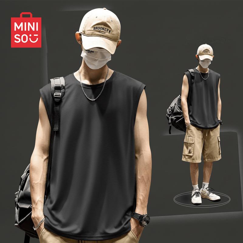 MINISO Men s Quick-Dry Mesh Sleeveless Sports Tank Top M