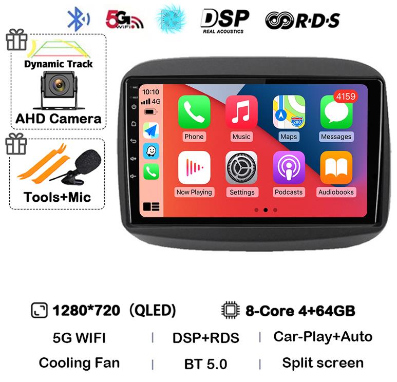 Android13 QLED For Fiat Mobi 2016 2017 2018 -2022 Car Radio Multimedia Video Player GPS Navigation Stereo Carplay 4G WIFI No DVD