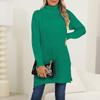 Women's Fashion Autumn And Winter Thickened Sweater High Neck Split Long Sweater