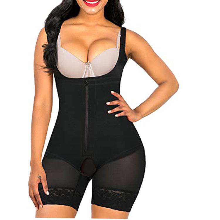 One-Piece Tummy Control Bodysuit with Hip Lift and Zipper