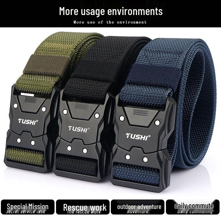 Men's Nylon Tactical Quick Release Belt - Casual & Outdoor Leather Workwear