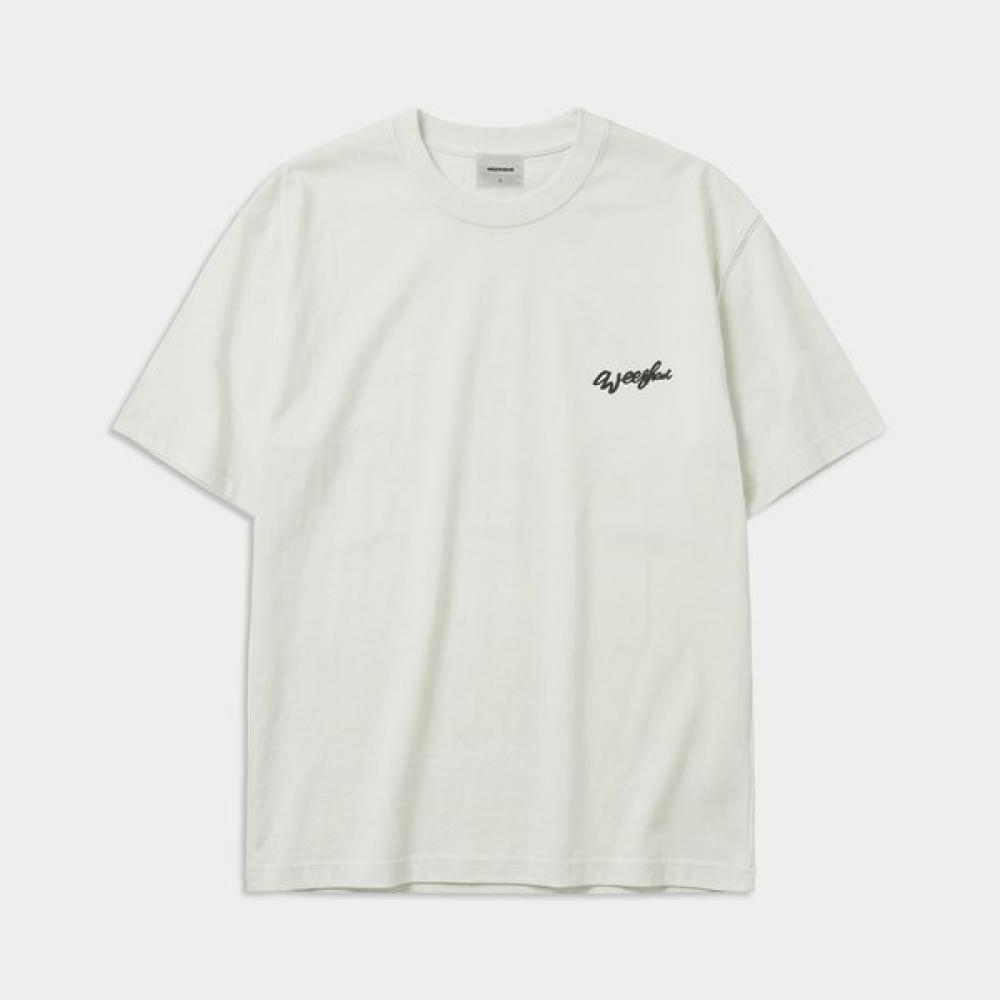 Weekhour Men S LeTTering Logo T ShirT Ivory IVORY/S