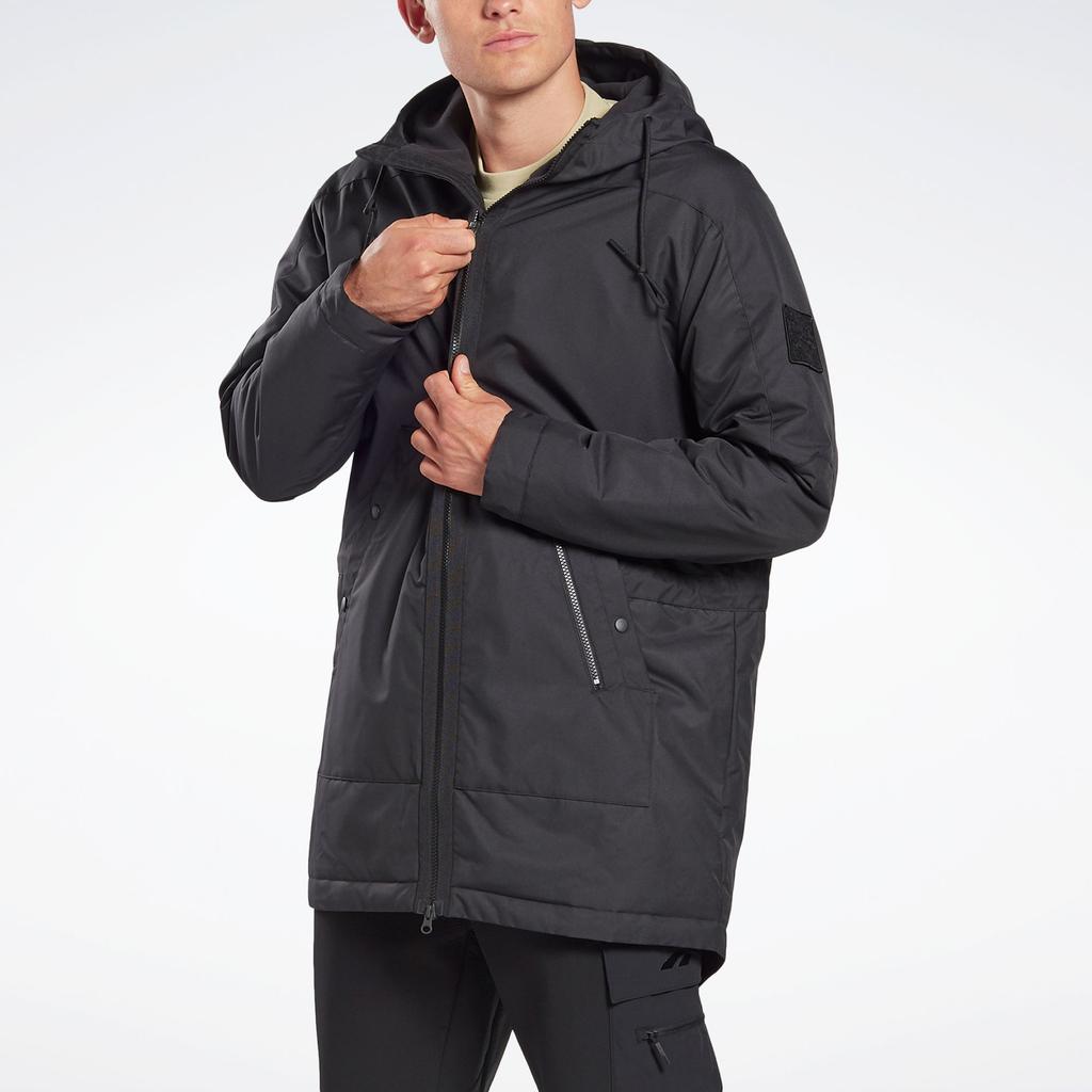 Reebok OW Unisex Solid Color Mid-Length Sports Jacket Unisex Jacket Black FT0684