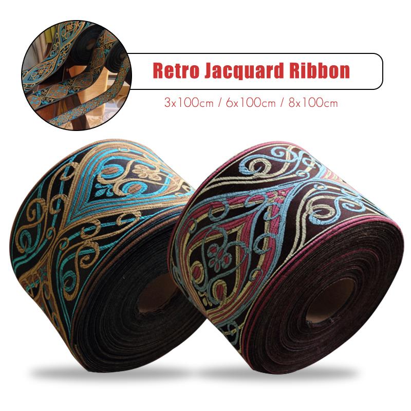 Ethnic Embroidery Lace Ribbon Width 3/6/8cm Jacquard Lace Trim Diy Clothes Bag Curtain Accessories Embroidered Fabric