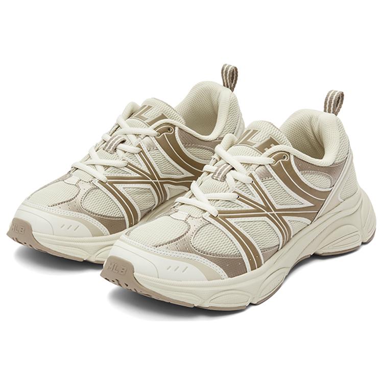 MLB Chunky Runner Ace Runner Versatile Trendy Fabric Synthetic Leather Low Top Casual Running Shoes Unisex sneaker Beige 3ARNACE4N-50BGS