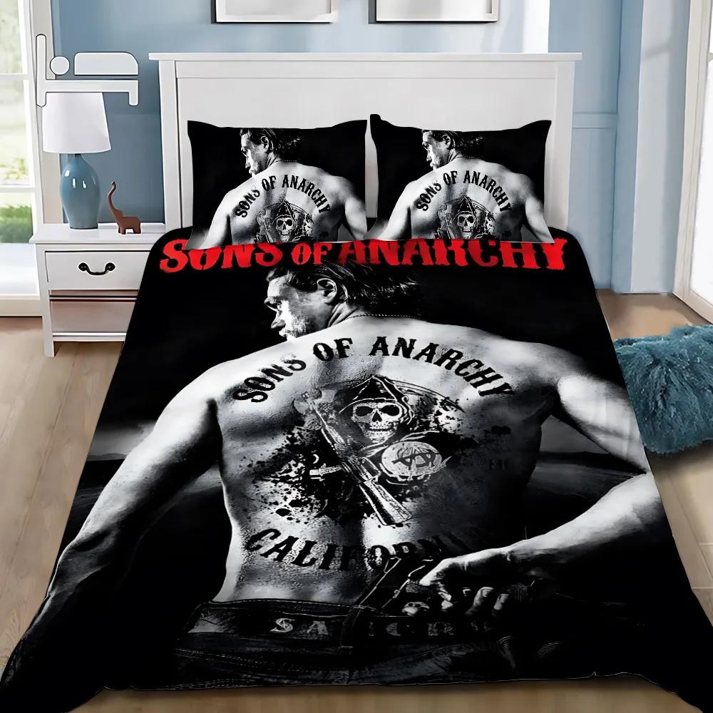 Sons of Anarchy Retro Duvet Cover Pillowcase Bedding Set Adult Boy Girl Bedroom Decoration Children Gift Single Double Size