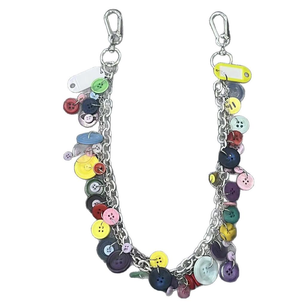 Dopamine Button Sweet Cool Trouser Chain Bag Pendant Accessories Y2K Trendy Fashion