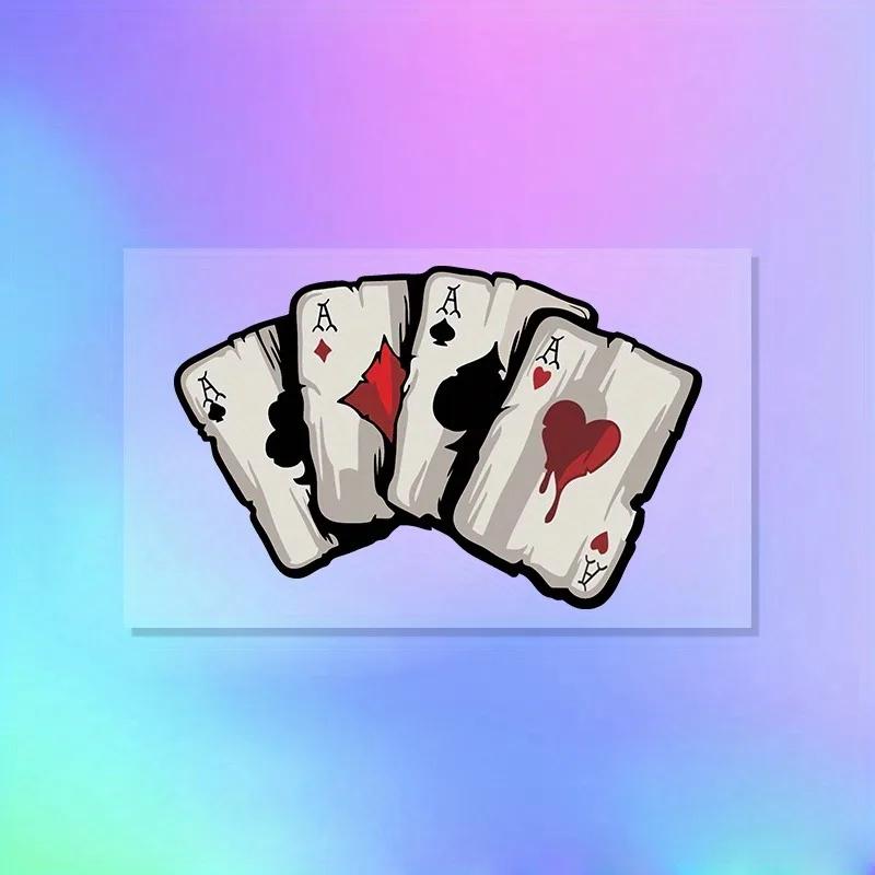15x10cm Poker Spader A Mönster Motorcykeldekaler Motocross Bränsletank Racer Kaross Bildekoration Spelkort Klistermärken