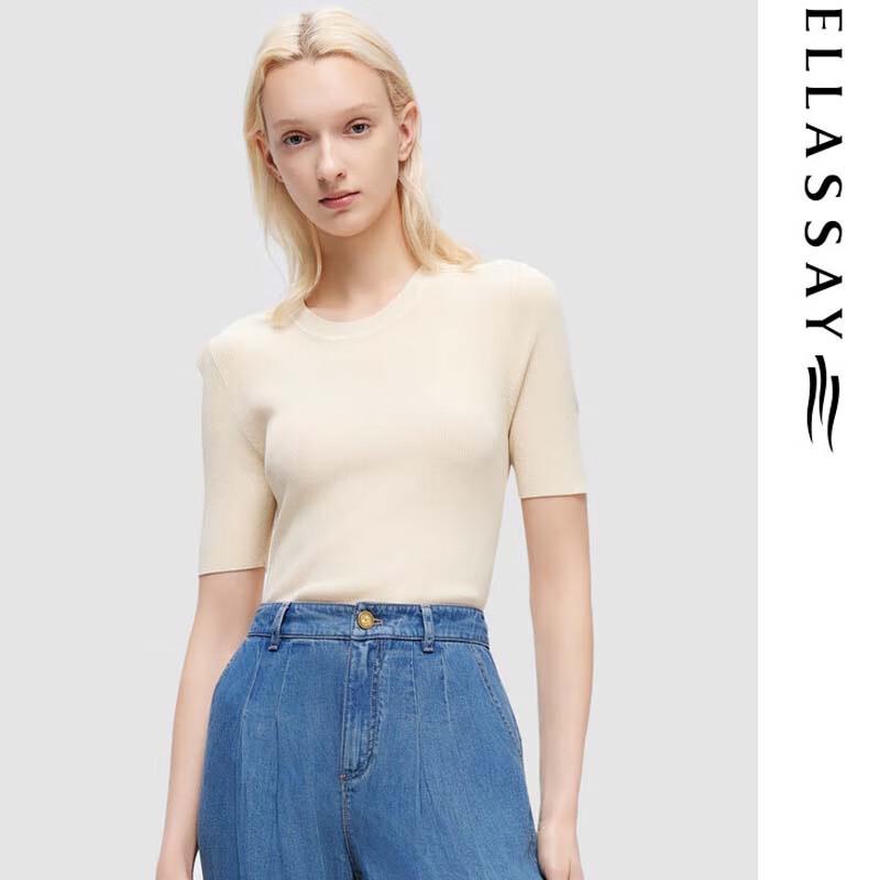 

ELLASSAY Женский вязаный топ облегающего кроя с круглым вырезом M