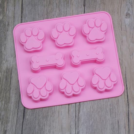 Kosti štěněcích tlapek Nepřilnavý silikonový dort Forma na čokoládové sušenky Nástroj na domácí pečení