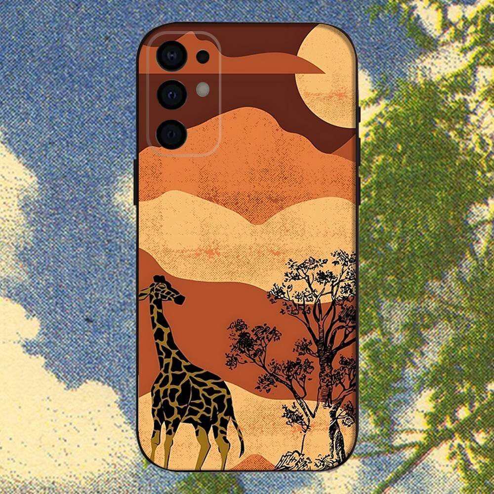 Giraffes Cute Animal Phone Case For Samsung S25,S24,S21,S22,S23,S30,Ultra,S20,Plus,Fe,Lite,Note,10,9,5G Black Cover