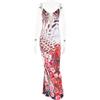 Floral Print Sexy Maxi Dress Women's Fashion Spaghetti Straps Sleeveless Backless Bodycon Party Maxi Dress