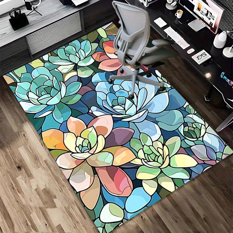 1pc Succulent Garden Themed Rug for Home Decor, Non-slip Office Carpet, Chair mat, Outdoor Mat, Christmas and Halloween gifts-0731122