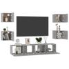 vidaXL 6-tlg. TV-Schrank-Set Betongrau Holzwerkstoff
