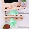 Children's Wall-Mounted Makeup Mirror: Playset with Dressing Table & Ornaments for Kids