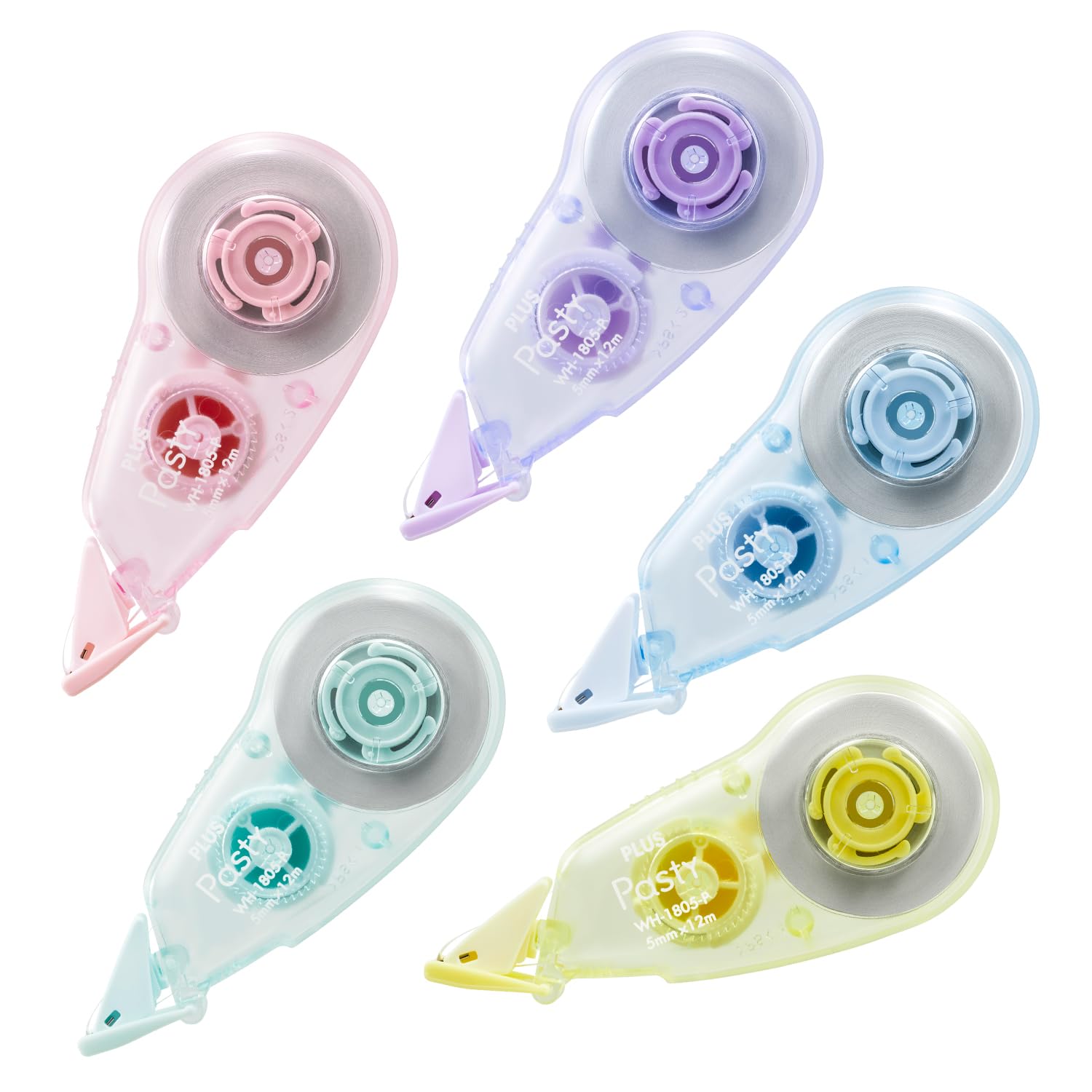 

Plus Correction Tape одноразовый компактный пастообразный 5 цветов набор ширина 5 мм WH-1805-P