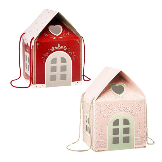 Cutie Cadou Căsuță Minunată de Crăciun Ambalaj Reutilizabil cu Tematică de Casă de Vacanță Cutie Decorativă de Păstrat Suveniruri Decorațiune de Iarnă pentru Casă