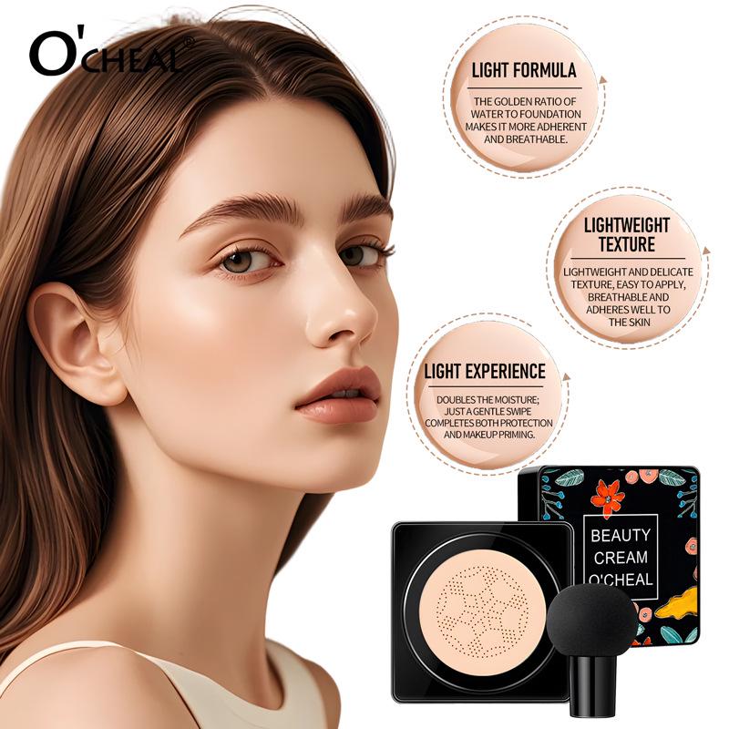 OCHEAL BB Cream Testa di Fungo: Correttore dall'aspetto naturale, Fondotinta idratante, Primer idratante e Protezione solare.
