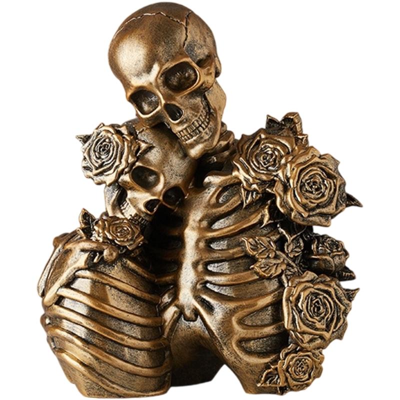 Elegant Resin Skull Decorations For Indoor Outdoor Halloween Party Centerpieces Detailed Hand Painted Artwork