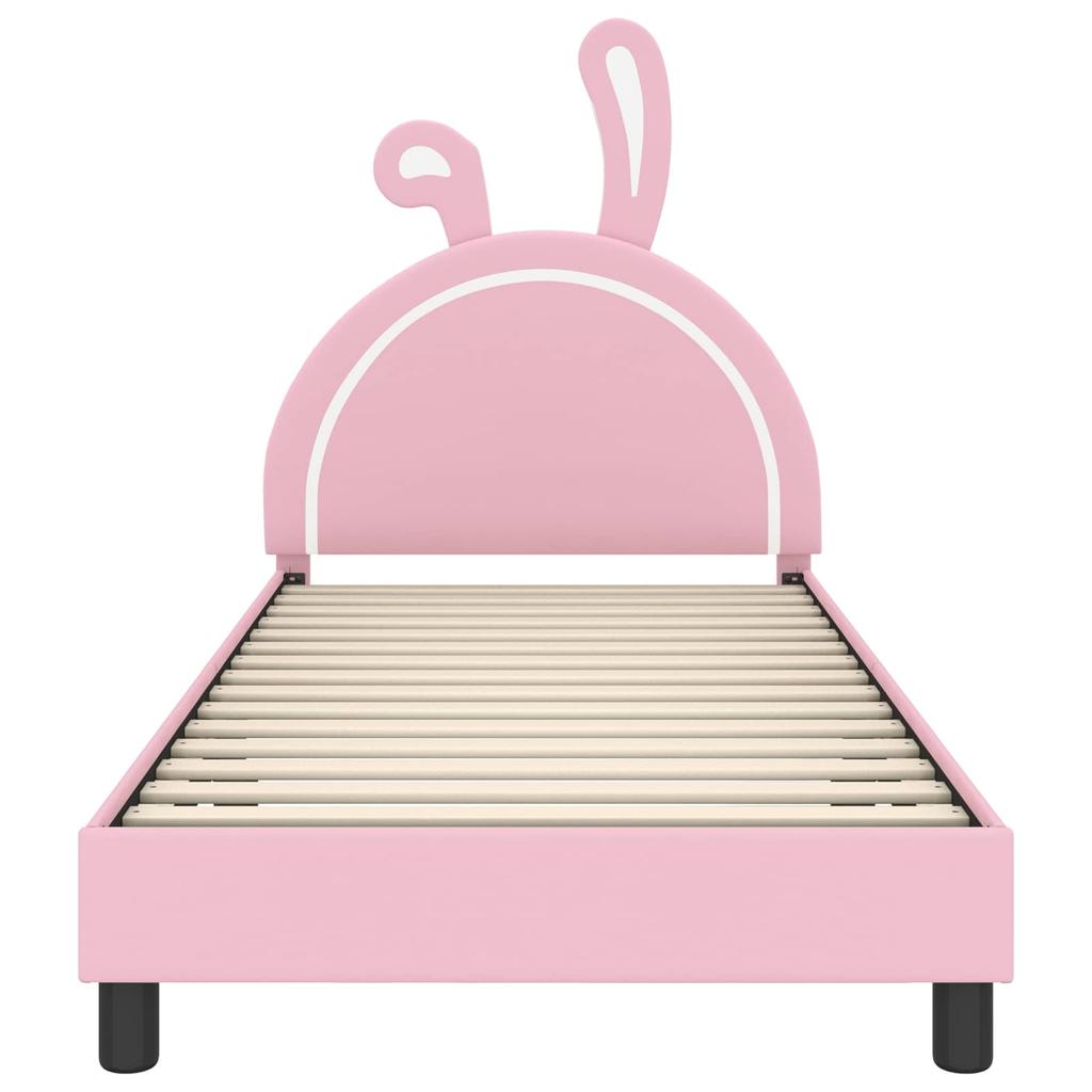 Kids Bed Frame with Headboard Pink 80 X 200 Cm PU