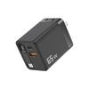 65W UK/US/EU GaN Phone Charger Adapter Built-in Retractable Charging Fast For IPhone Cable IPad E4S8