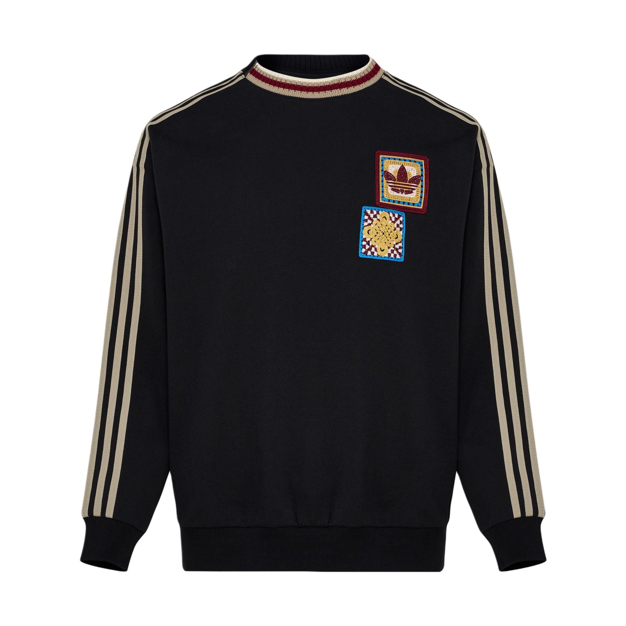 adidas FW25 Crafted Crewneck Jumper Asia Sizing Black Men s KU1422 S