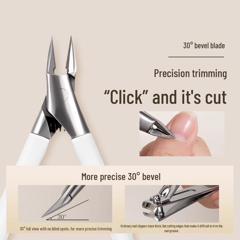 Slanted Tip Nail Clippers with PP Handle & Mirror-Polished Stainless Steel Blades for Nail Art