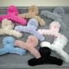 Plush Hair Catchs Hair Barrettes for Thick Hair Furs Hair Claw Clips Jewelry