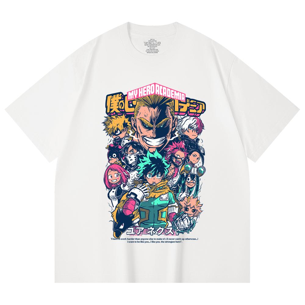 230 Gsm 100% Cotton My Hero Academia V6 Print Unisex Heavy Cotton T Shirt