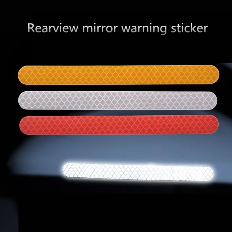 Set di 2 adesivi per auto Specchietto retrovisore Esterno per Nastro Riflettente Striscia Riflettente Adesivo di Avvertimento Anti-Collisione per Automo