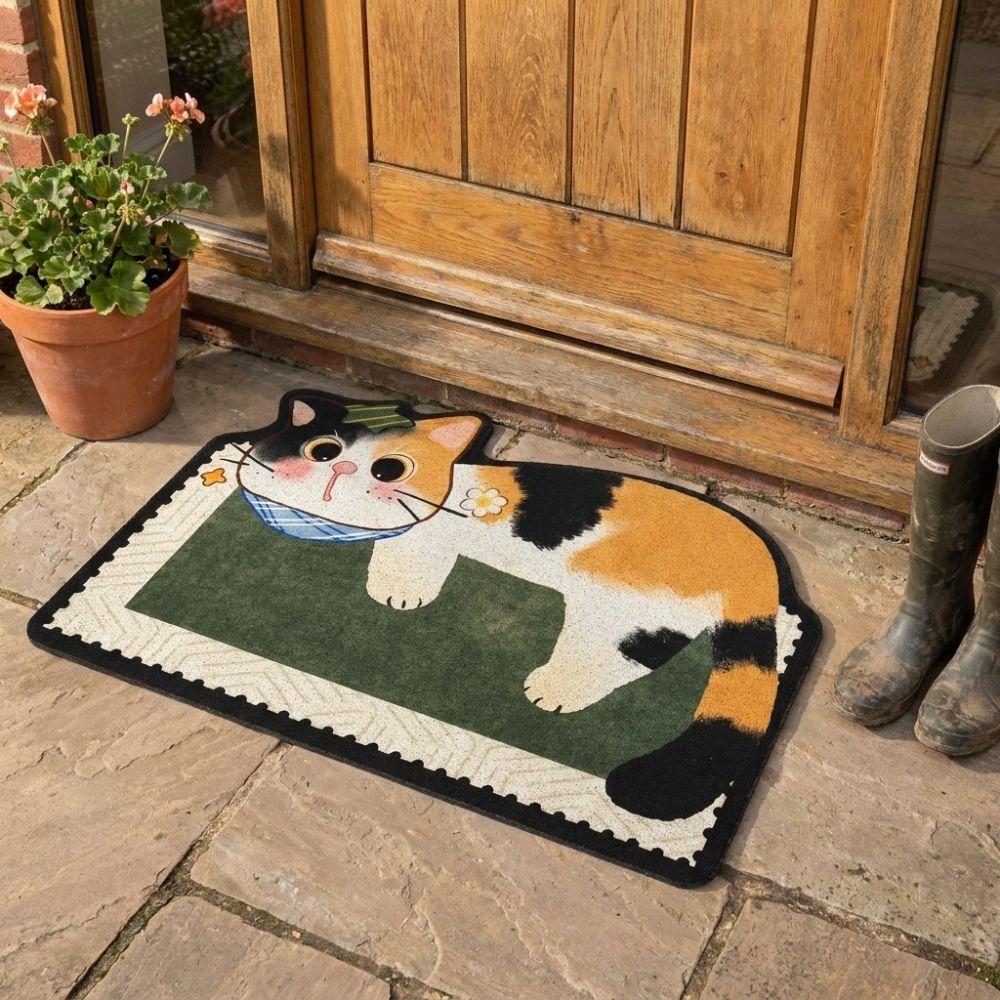 Absorbent Cartoon Cat Carpet Irregular Shaped Shower Carpet Soft Bathroom Floor Mat Bedroom