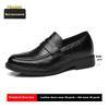 Men Cow Leather Elevator Shoes Slip-on Business Casual Loafers Breathable Comfort Invisible Height Increasing Driving Moccasins