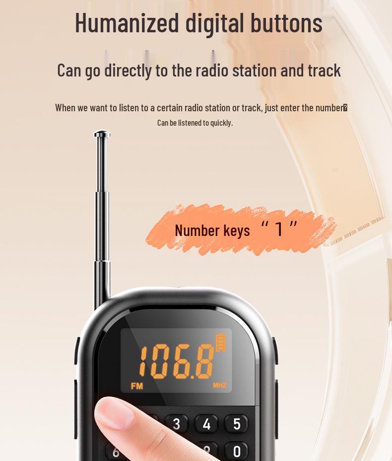 Mini Bluetooth Rechargeable FM/AM Radio with Card Slot