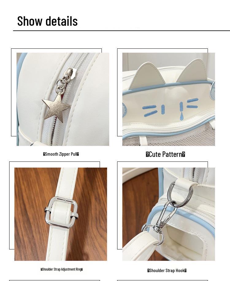 Spicy Girl Mecha Meow Itabag: Cute, Versatile College Shoulder and Crossbody Backpack