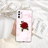 Red Rose Marble Transparent Phone Case for Samsung Galaxy A04 A04S A14 A23 A34 A54 M23 M33 M52 M53