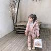 Children's Down Cotton Clothing Set, Large Fur Collar Two-piece Set, Baby Girl Overalls, Children's Clothing