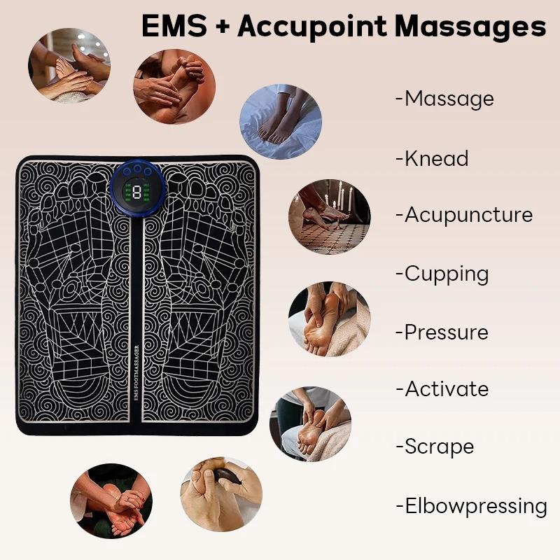Electric Foot Massager Pad Muscle Massage Relaxation Trainer For Massage Fitness Outdoor Sport Home Family Relax with Remote Control