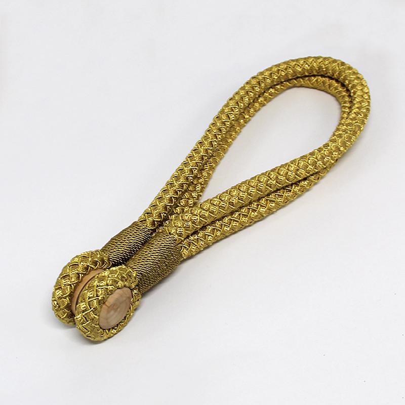 

1 шт. Магнитный держатель для штор - Элегантные зажимы для штор, Веревка и пряжка-бандаж для стильного декора комнаты 48.5cm золотой